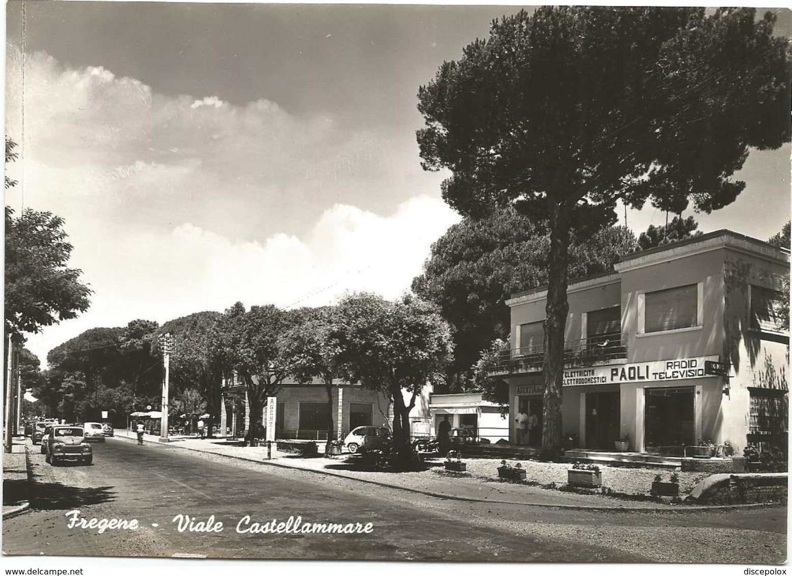 W4597/99 Fiumicino (Roma) - Fregene - Viale Castellammare - Auto Cars Voitures - Elettrodomestici Paoli / Non Viaggiata - Fiumicino