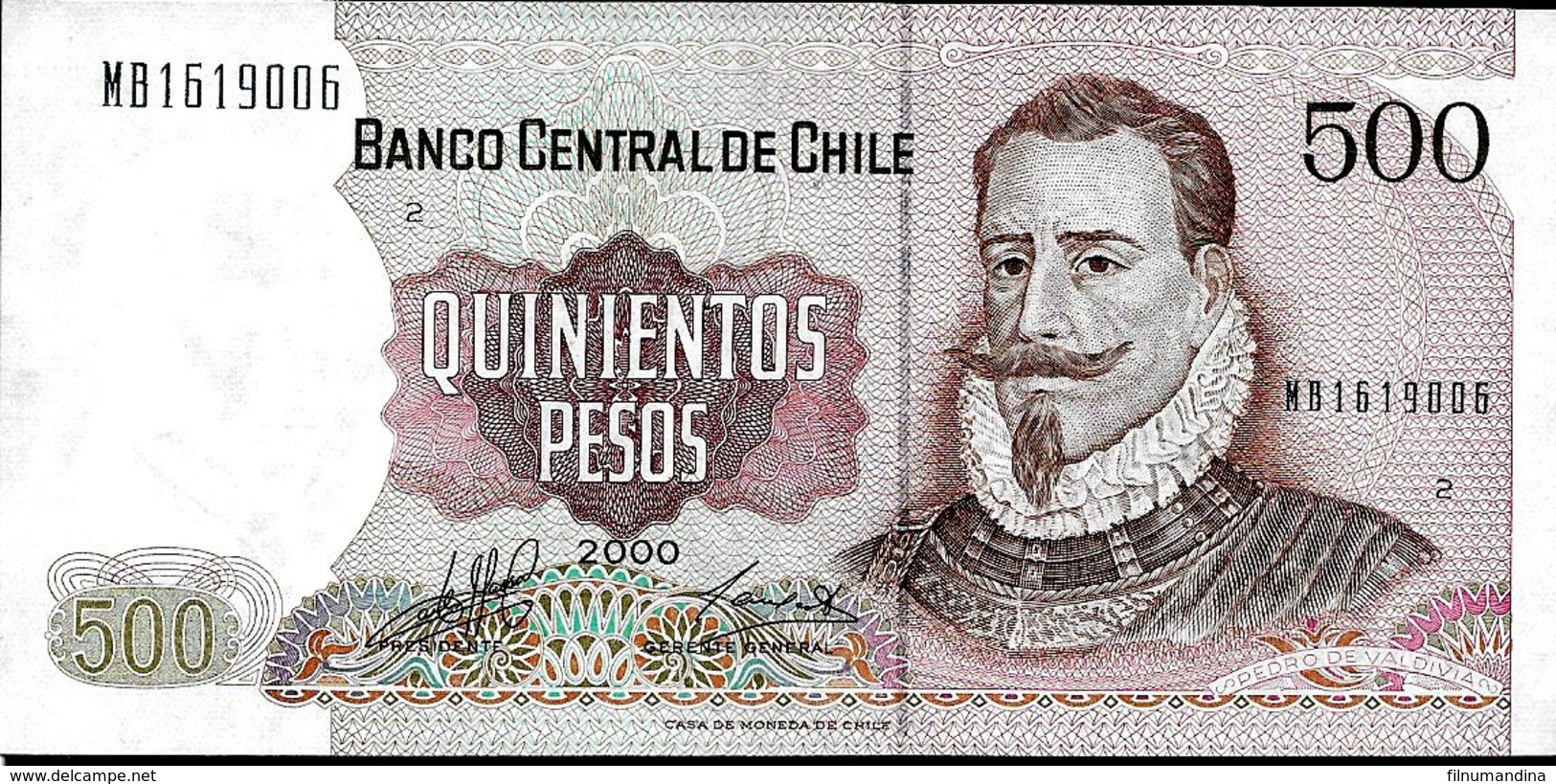 CHILE 500 PESOS , AÑO 2000, UNC - Cile