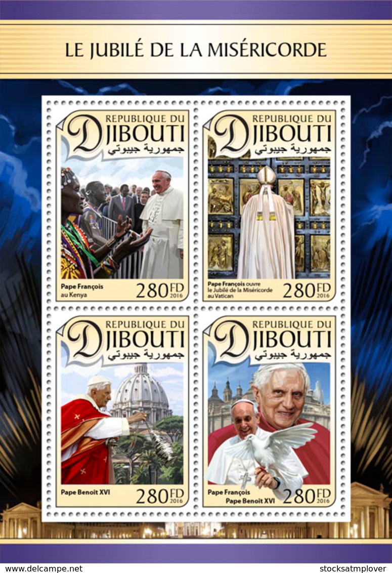 Djibouti  2016  Pope Francis ,; Pope Benedict XVI - Dschibuti (1977-...)