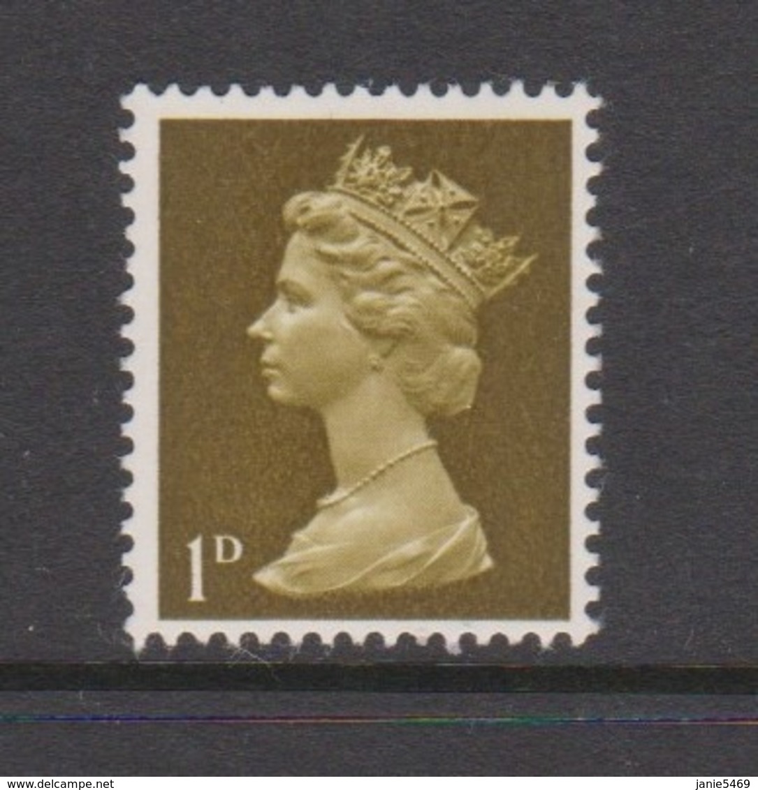 Great Britain SG 725 1968Decimal Machin ,1d Yellow-olive,mint Never Hinged - Used Stamps