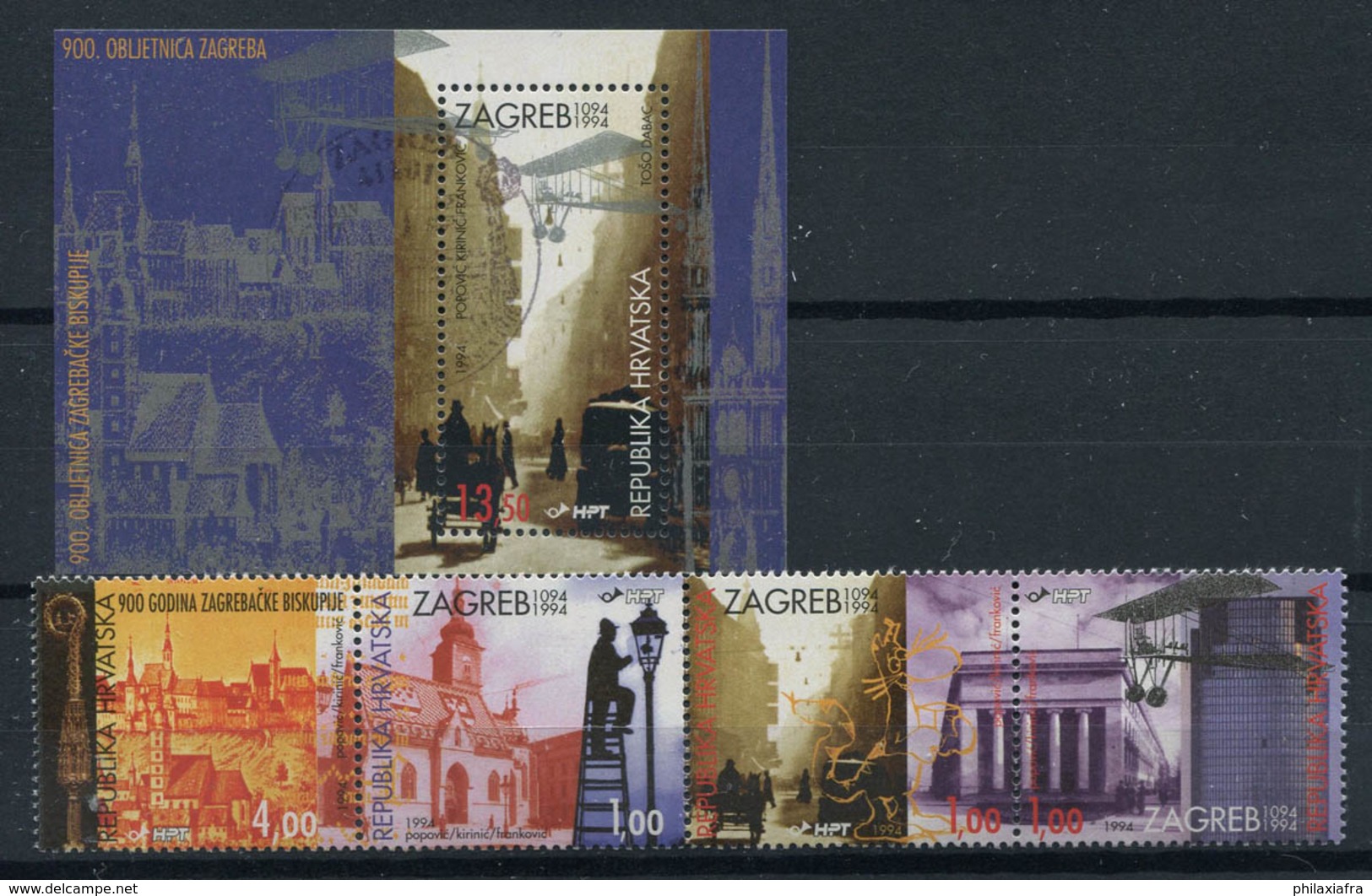 Croatie (Hrvatska) 1994 Mi. 299-302, Bl. 10 Neuf ** 100% Zagreb - Kroatië