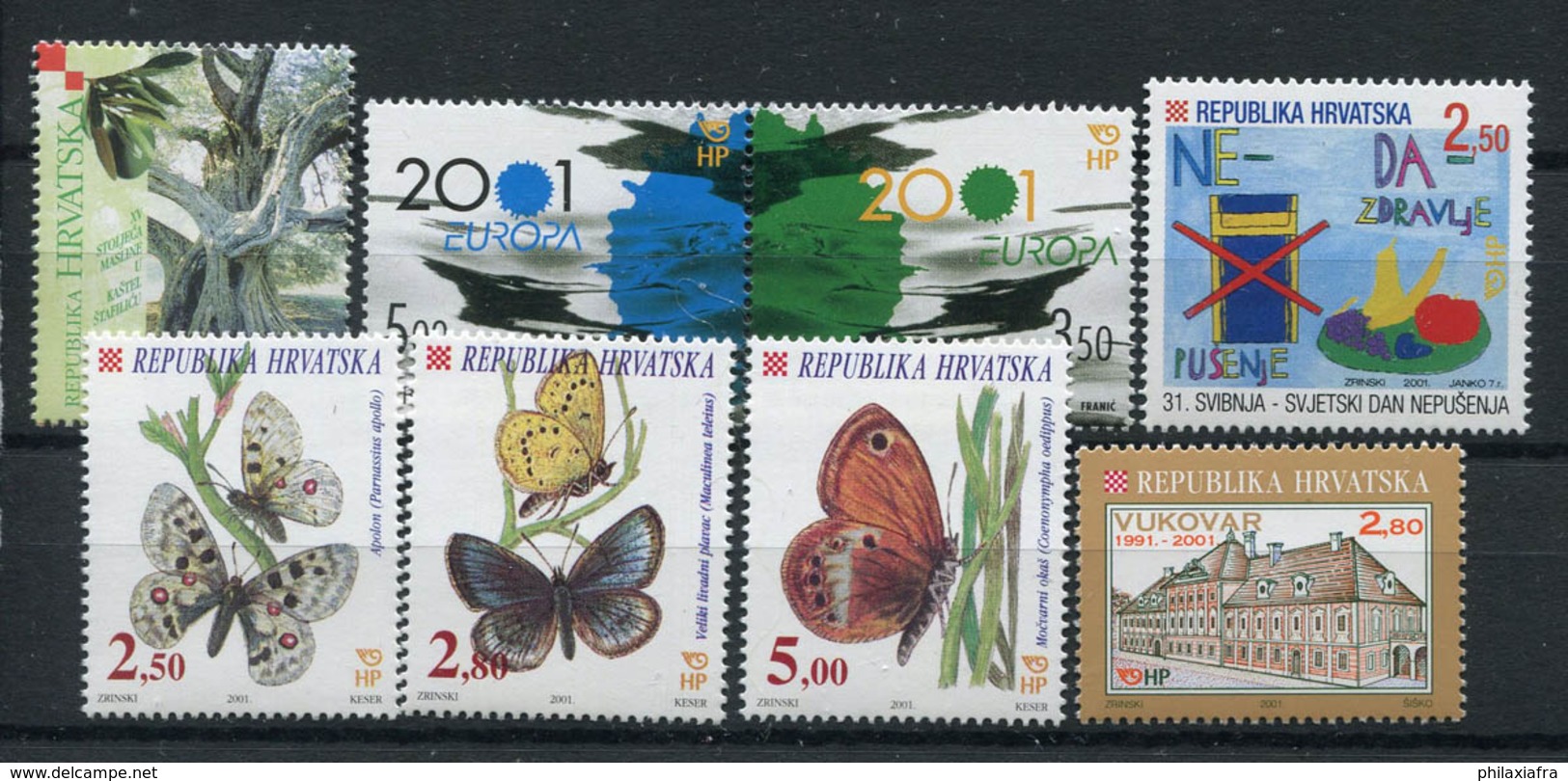 Croatie (Hrvatska) 2000 Mi. 569-576 Neuf ** 100% Papillons De La Nature, Europa Cept, - Croatie