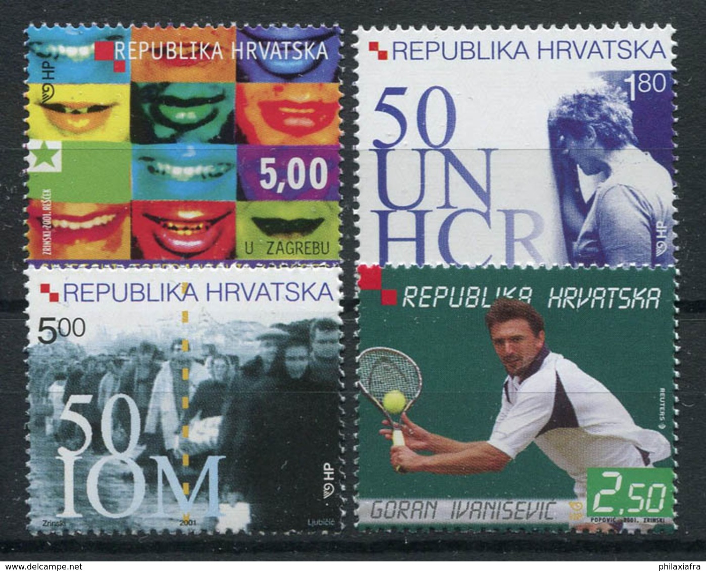 Croatie (Hrvatska) 2001 Mi. 578-581 Neuf ** 100% Espéranto, Tennis, HCR - Croatie