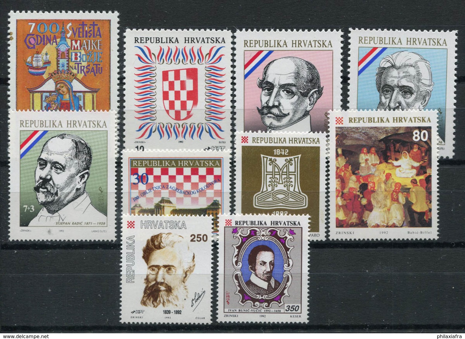 Croatie (Hrvatska) 1991 Neuf ** 100% Culture, Personnalité, Noël - Croatie