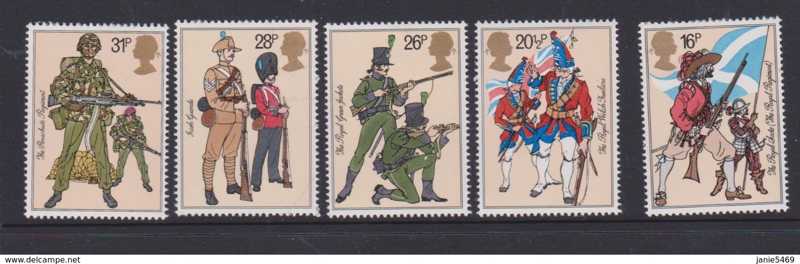 Great Britain SG 1218-1222 1983 Army Uniforms,mint Never Hinged - Used Stamps