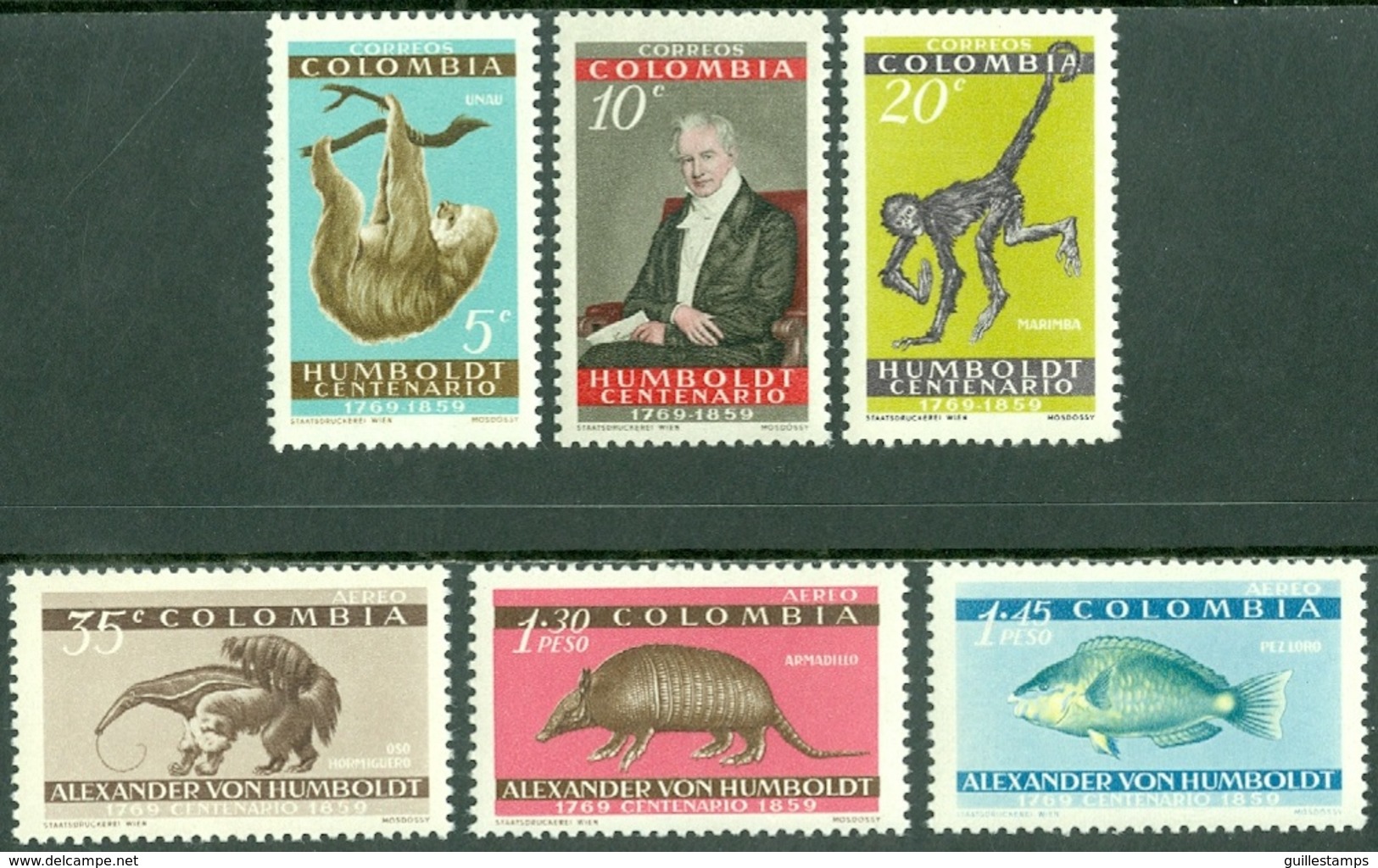 COLOMBIA 1960 ALEXANDER VON HUMBOLDT, WILDLIFE** (MNH) - Colombia