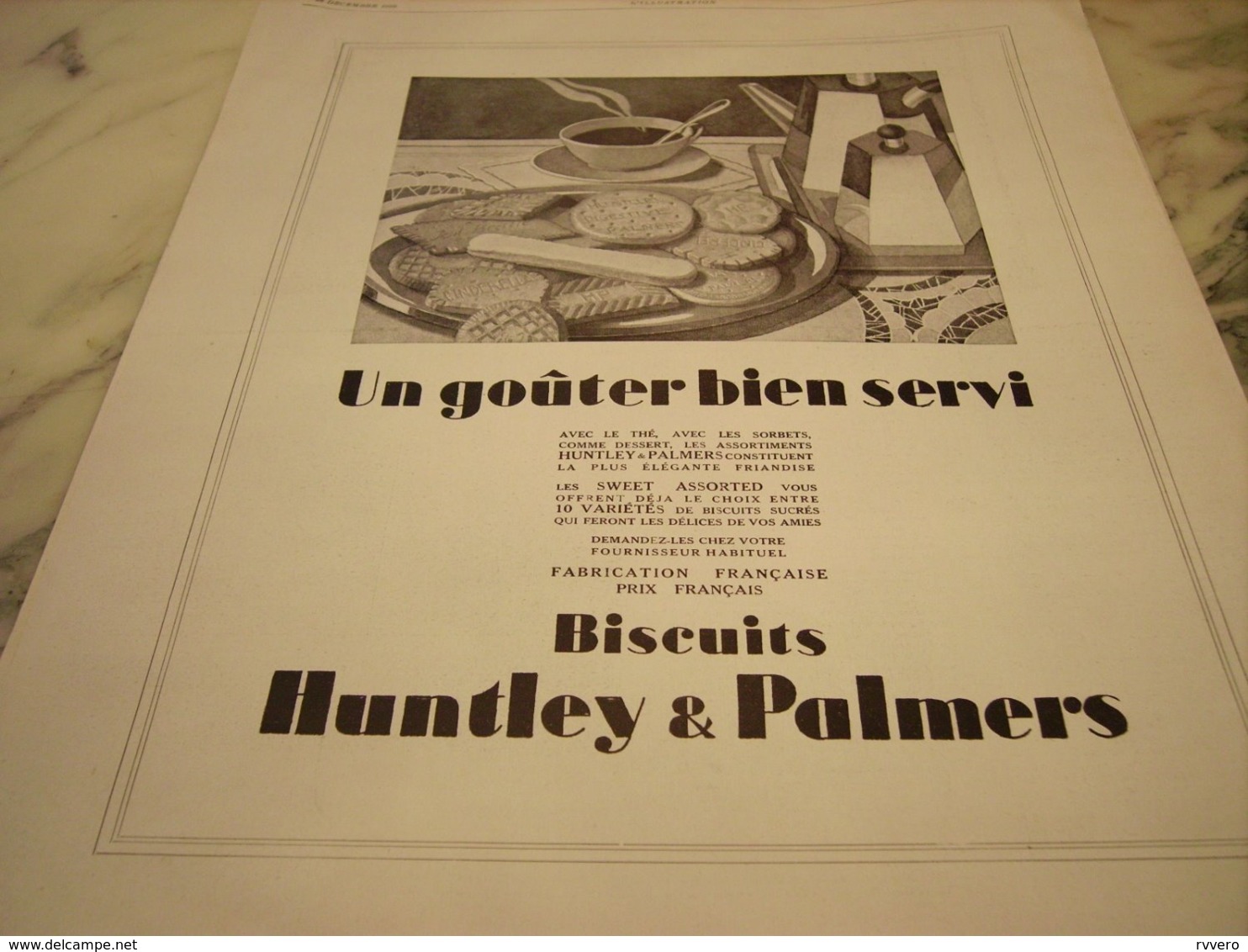 ANCIENNE PUBLICITE UN GOUTER  BISCUITS HUNTLEY PALMERS 1929 - Autres & Non Classés