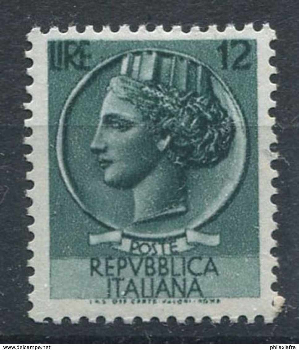 République D'Italie 1953 Sass. 712 Neuf ** 100% Italie Turrita 12 L. - 1946-60: Neufs