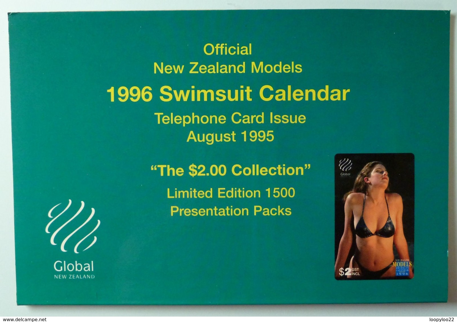 New Zealand - Global - $2 - 1996 Swimsuit Calendar - Julia - Set Of 2 - 1500ex - Mint In Folder - New Zealand