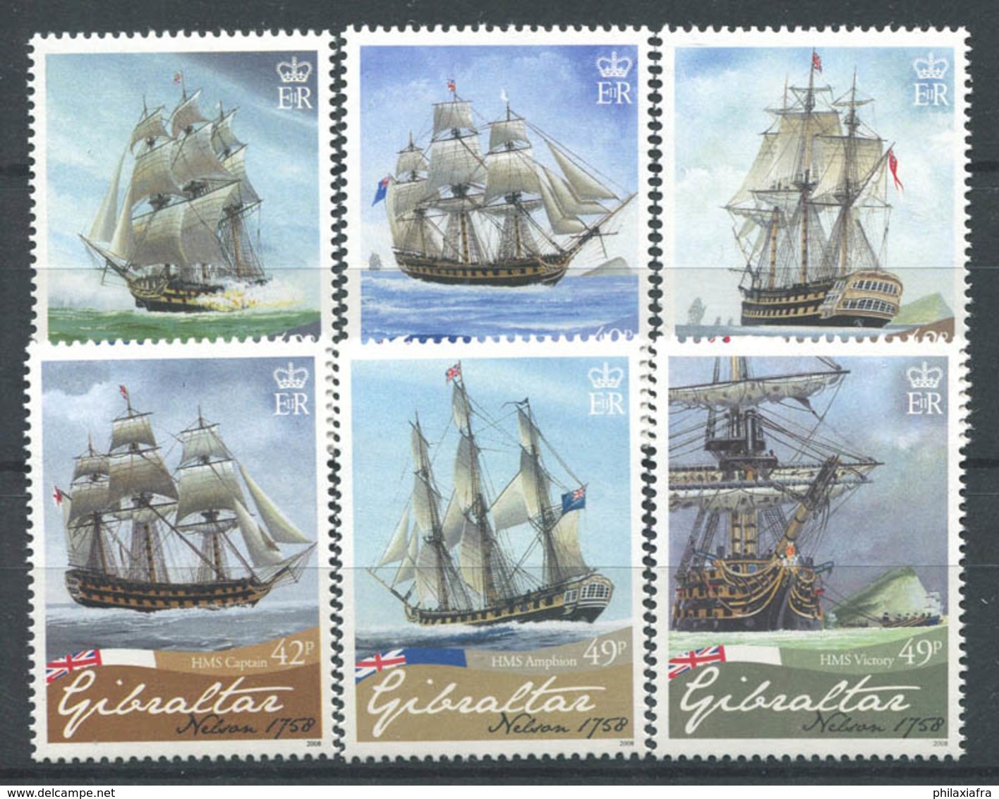 Gibraltar 2008 Mi. 1267-1272 Neuf ** 100% Navire, Lord Horatio Nelson - Gibraltar