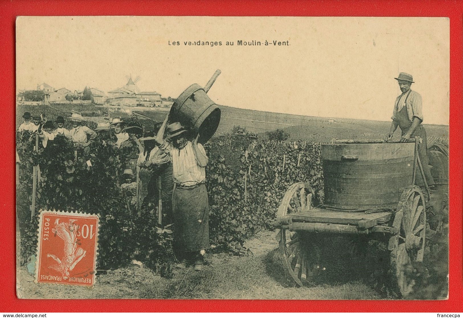 69-127 - RHÔNE - Les Vendanges Au MOULIN à VENT - Proprièté De M. Jean DESMARQUES - Chenas