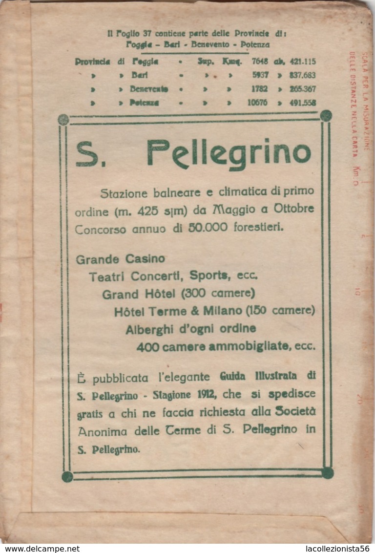 9505-CARTA D'ITALIA DEL TOURING CLUB ITALIANO-FOGGIA-1939 - Carte Geographique