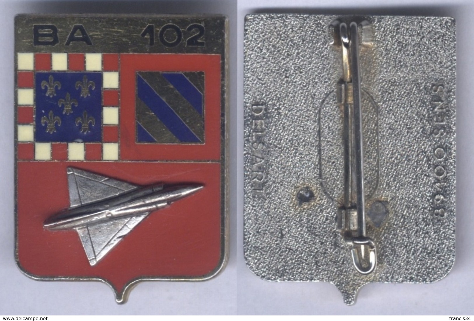 Insigne De La Base Aérienne 102 - Dijon Longvic ( Mirage 2000 ) - Armée De L'air