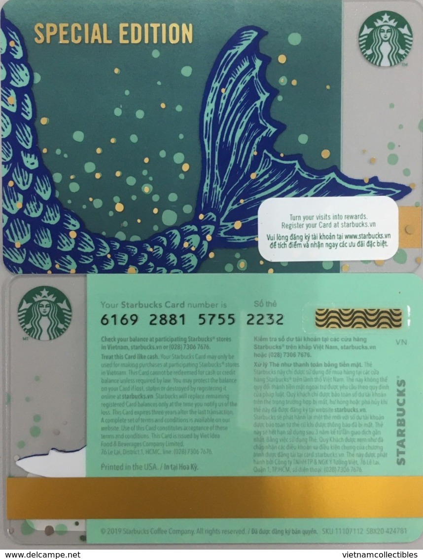 Vietnam Viet Nam Starbucks Card : SIREN - Issued On 10th Of Sep 2019 - Pin Number Is Intact - Cartes Cadeaux