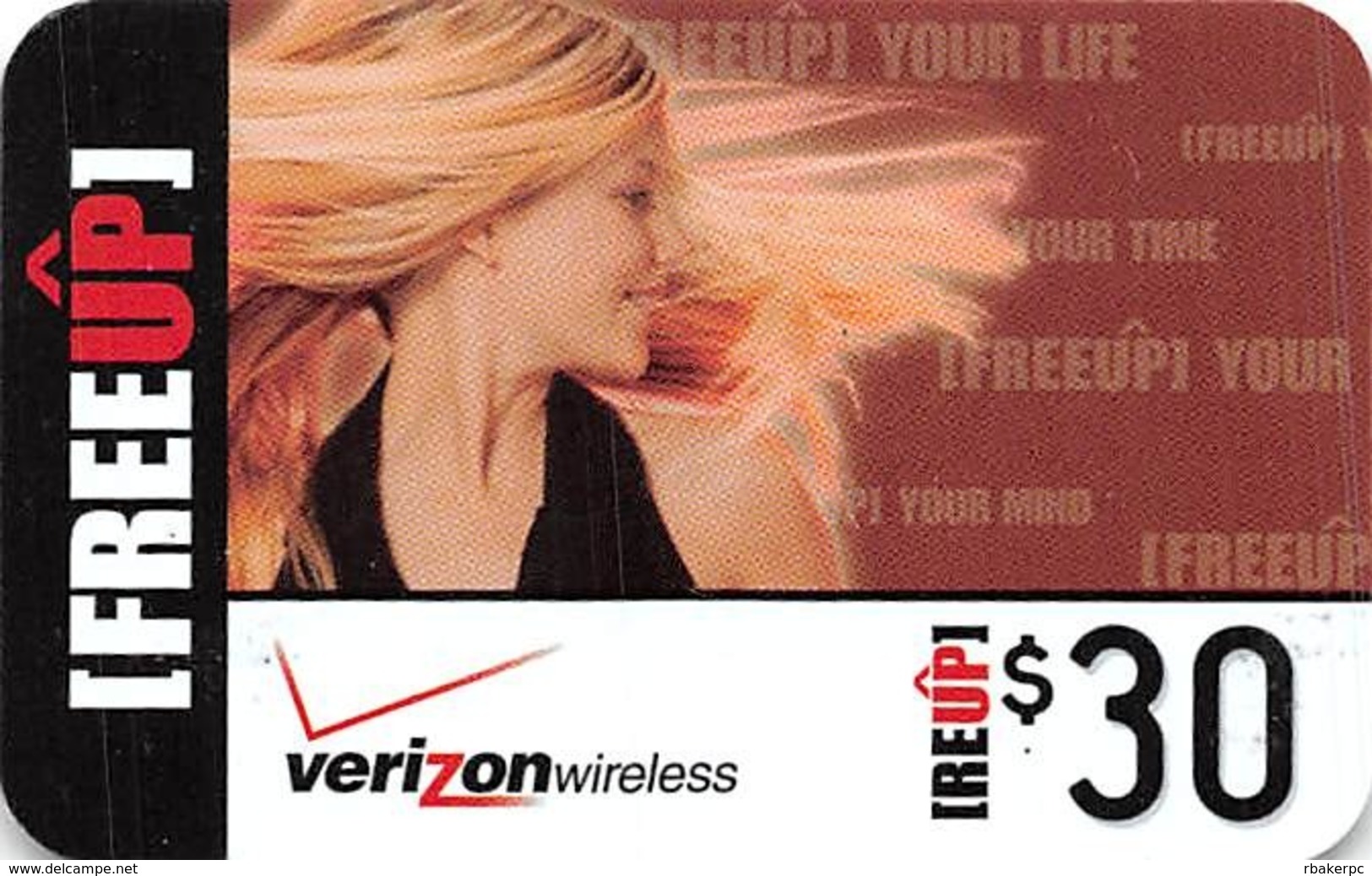 Verizon Wireless $30 Freeup Card - Other & Unclassified