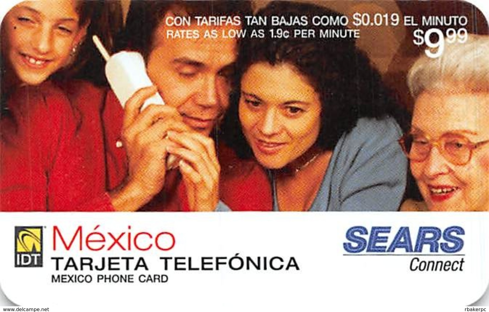 Sears Connect IDT Mexico Phone Card - Other & Unclassified