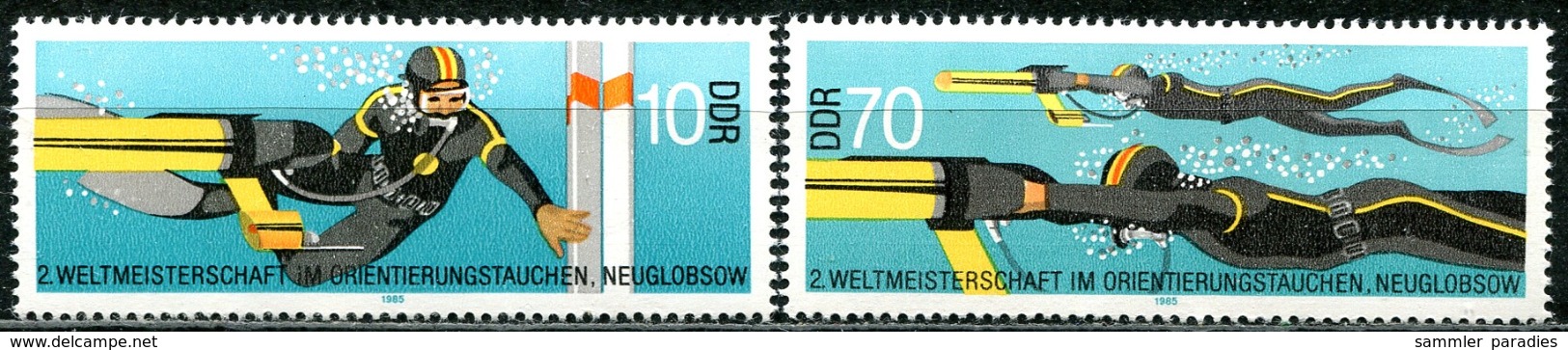 DDR - Mi 2961 / 2962- ** Postfrisch (E) - 10-70Pf     Orientierungstauchen WM - Ungebraucht