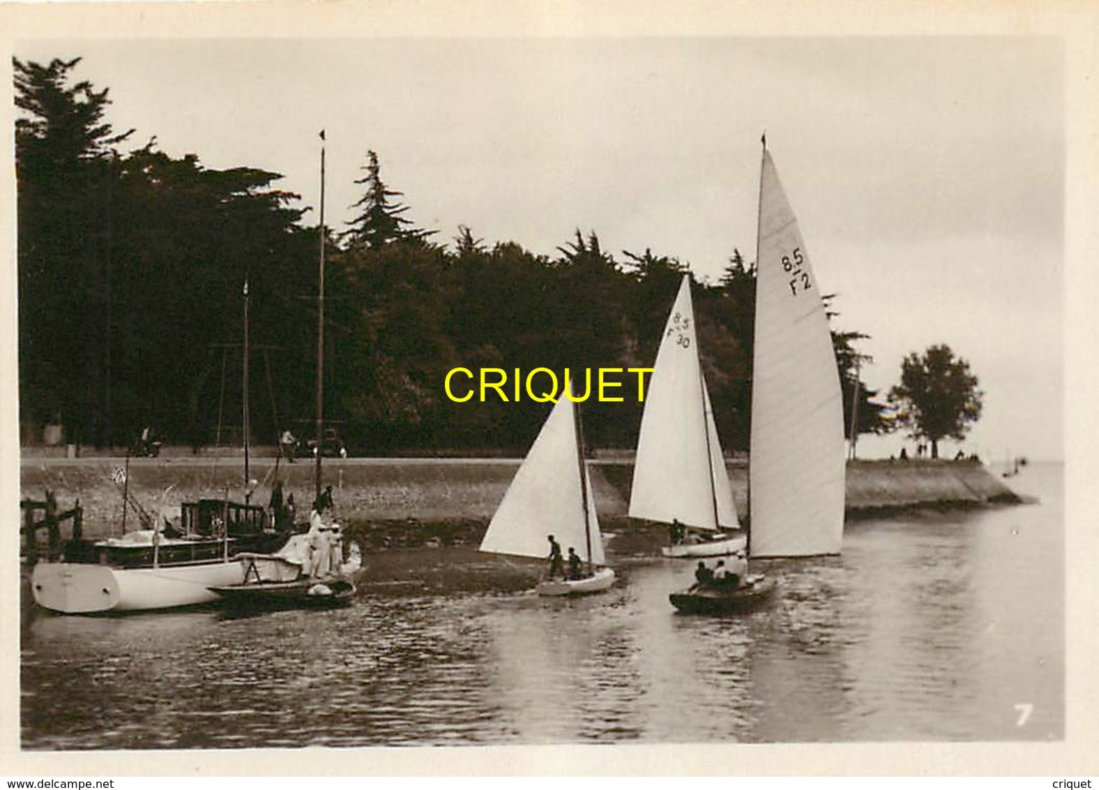 44 Le Pouliguen, Lot De 4 Photos Originales, Port, Quai, Tacots, Vieil Autocar.... - Le Pouliguen