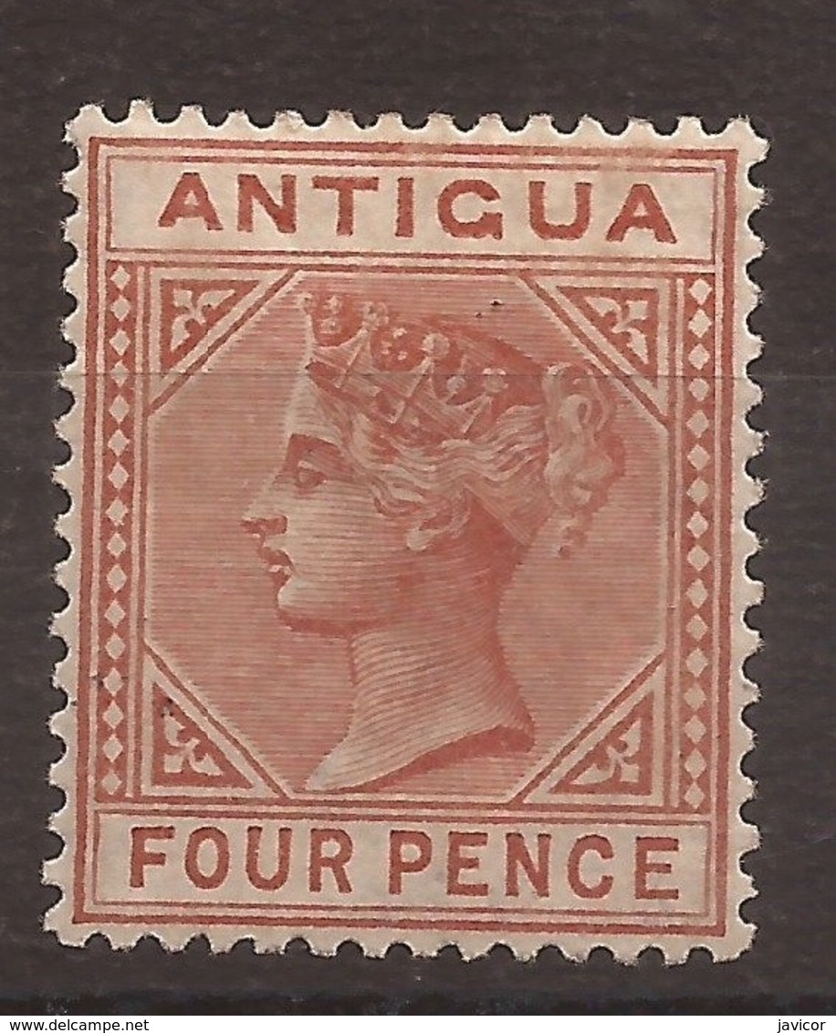 Antigua British Colony 1872 Key Plate Four Pence Stamp Yvert 16 - 1858-1960 Colonia Británica