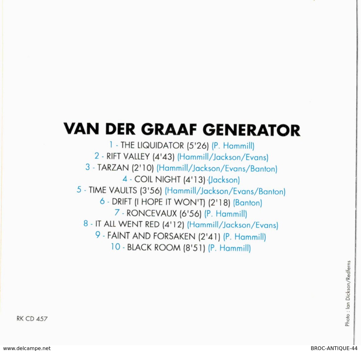 CD N°288 - VAN DER GRAAF GENERATOR - THE LIQUIDATOR - Rock