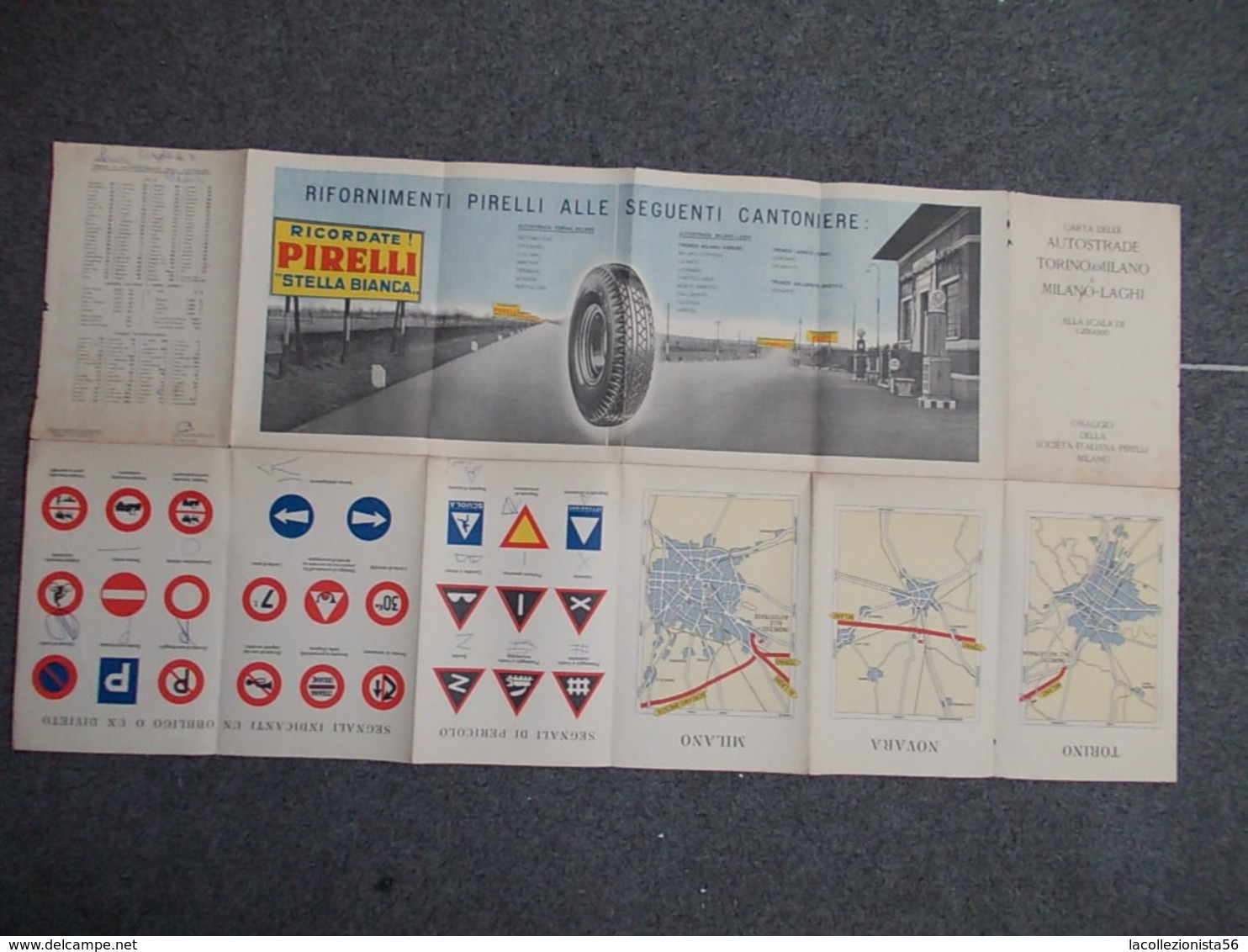 9512-CARTA DELLE AUTOSTRADE TORINO-MILANO E MILANO-LAGHI-1937 - Carte Stradali