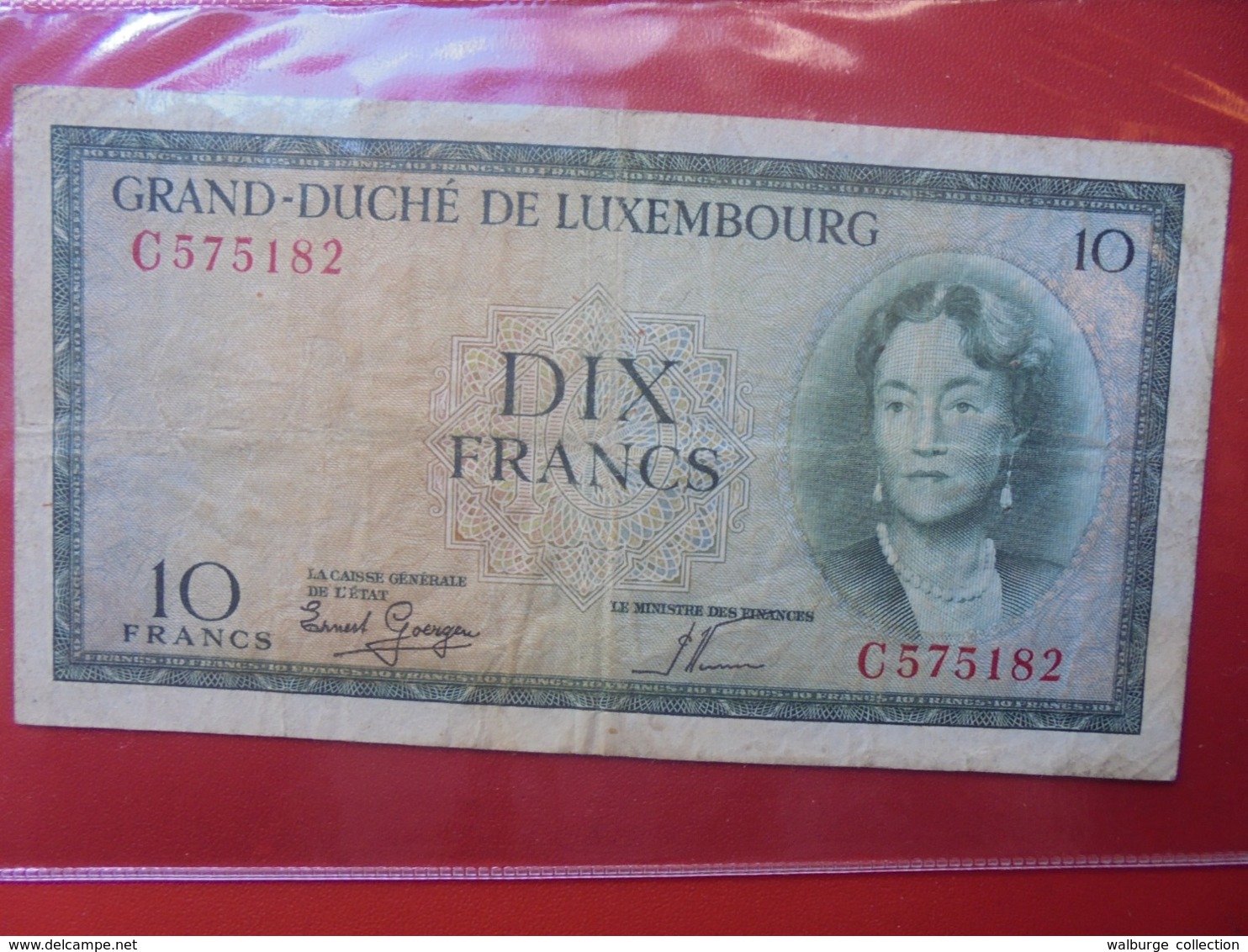 LUXEMBOURG 10 FRANCS (NON-DATE) CIRCULER (B.7) - Luxembourg