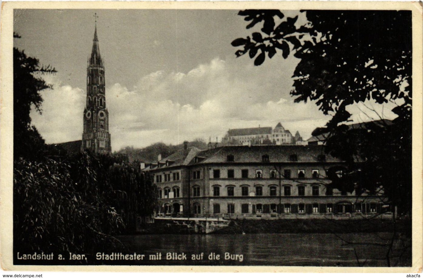 CPA AK Landshut Stadttheater Mit Blick Auf Die Burg GERMANY (891732) - Landshut