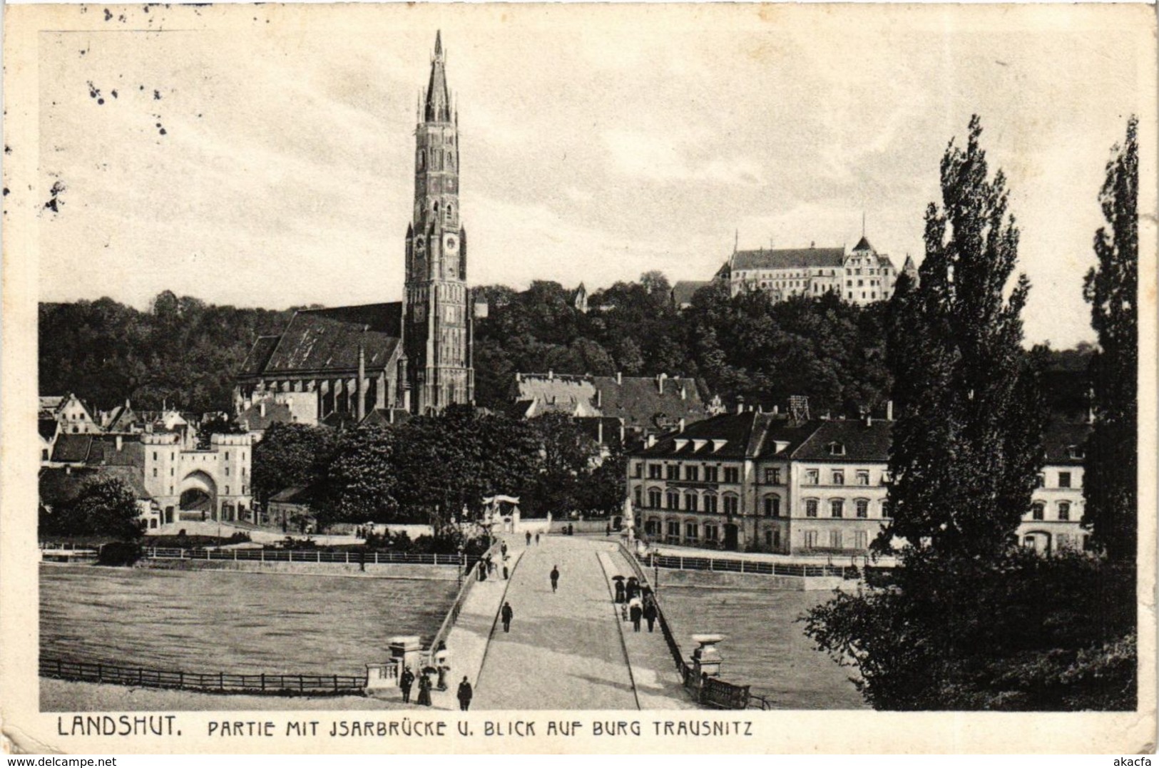 CPA AK Landshut Partie Mit Jsarbrucke U.Blick Auf Burg GERMANY (891735) - Landshut