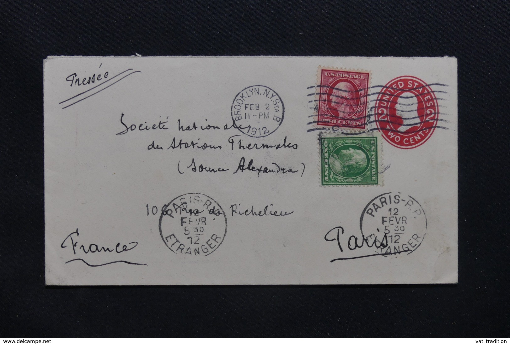 ETATS UNIS - Entier Postal + Compléments De New York ( Brooklyn ) Pour La France En 1912 - L 42236 - 1901-20