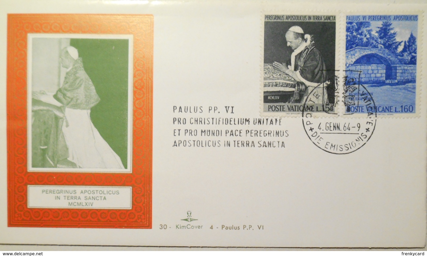 Vaticano Fdc Kimcover 1964 - FDC