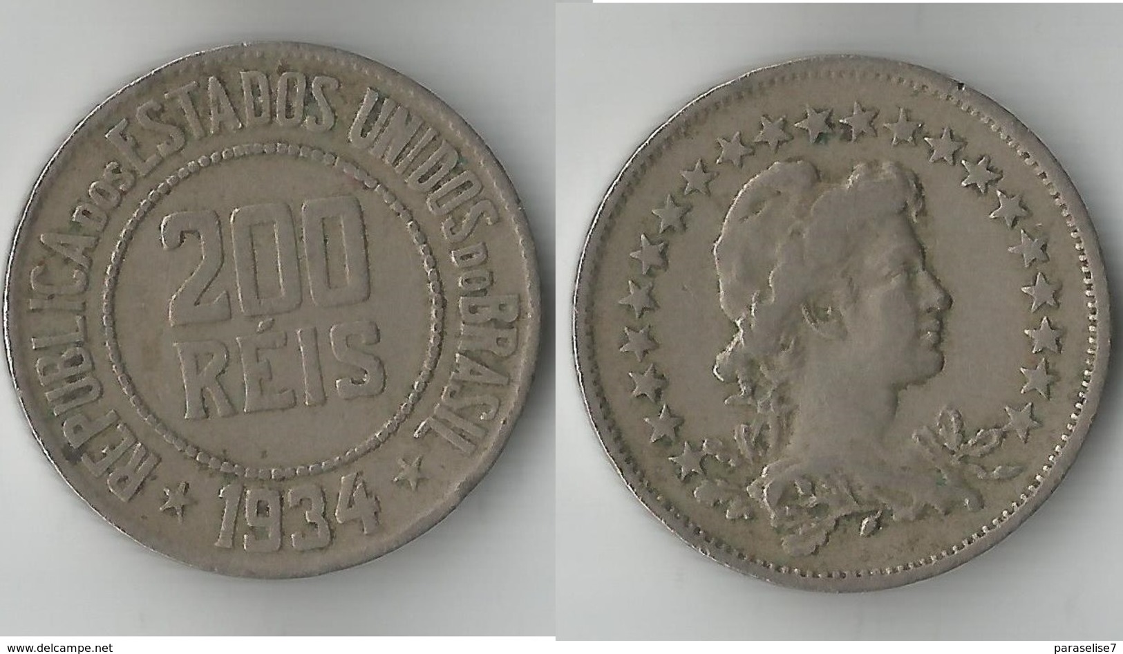 BRESIL  200 REIS 1934 - Brasil