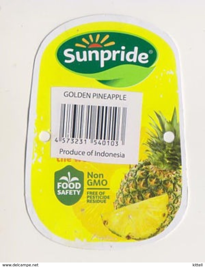 Fruit Label Pineapple Sunpride Indonesia - Obst Und Gemüse