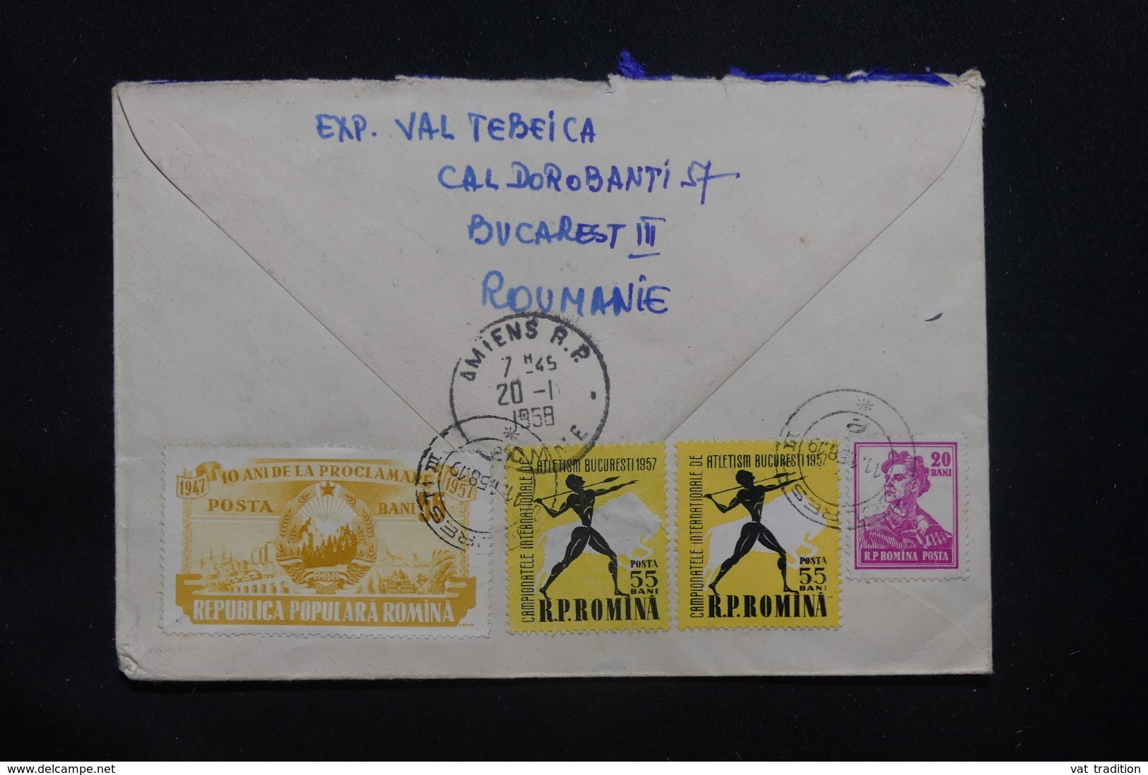 ROUMANIE - Enveloppe En Recommandé De Bucarest Pour La France En 1958, Affranchissement Plaisant Recto / Verso - L 42255 - Cartas & Documentos