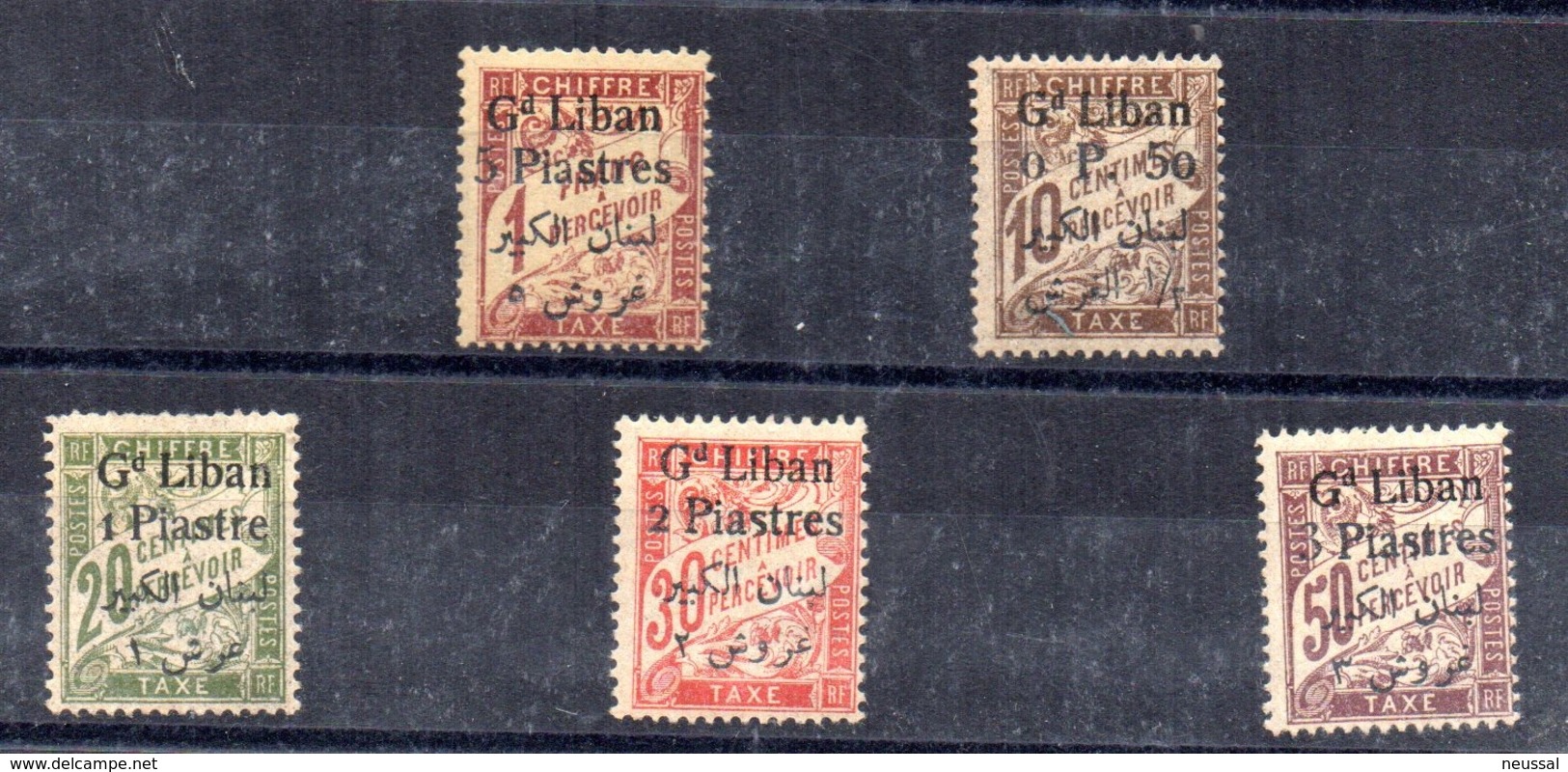 Serie Nº Taxe 6/10 Gran Libano - Timbres-taxe