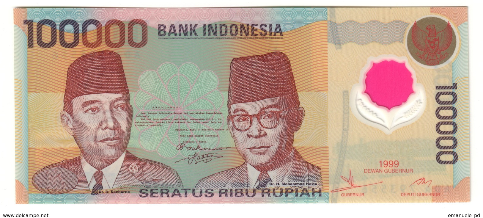 Indonesia 100000 Rupiah 1999 UNC .PL. - Indonesia