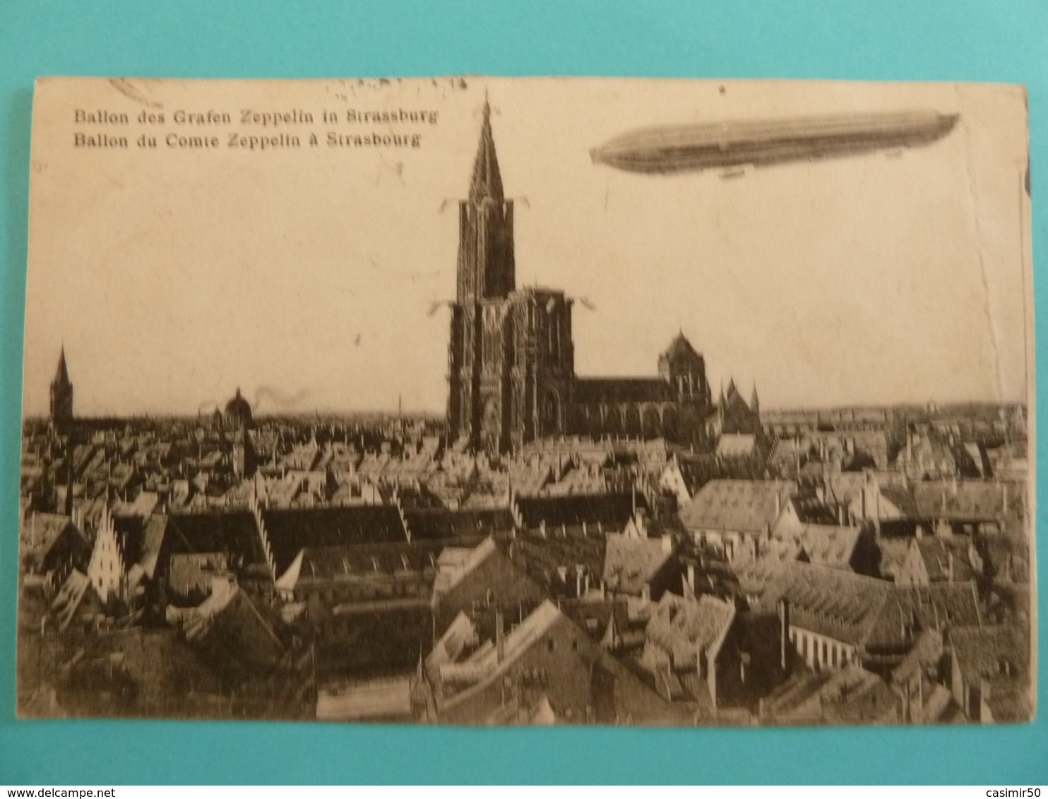 BALLON DU COMTE ZEPPELIN A STRASBOURG 1908 - Aeronaves