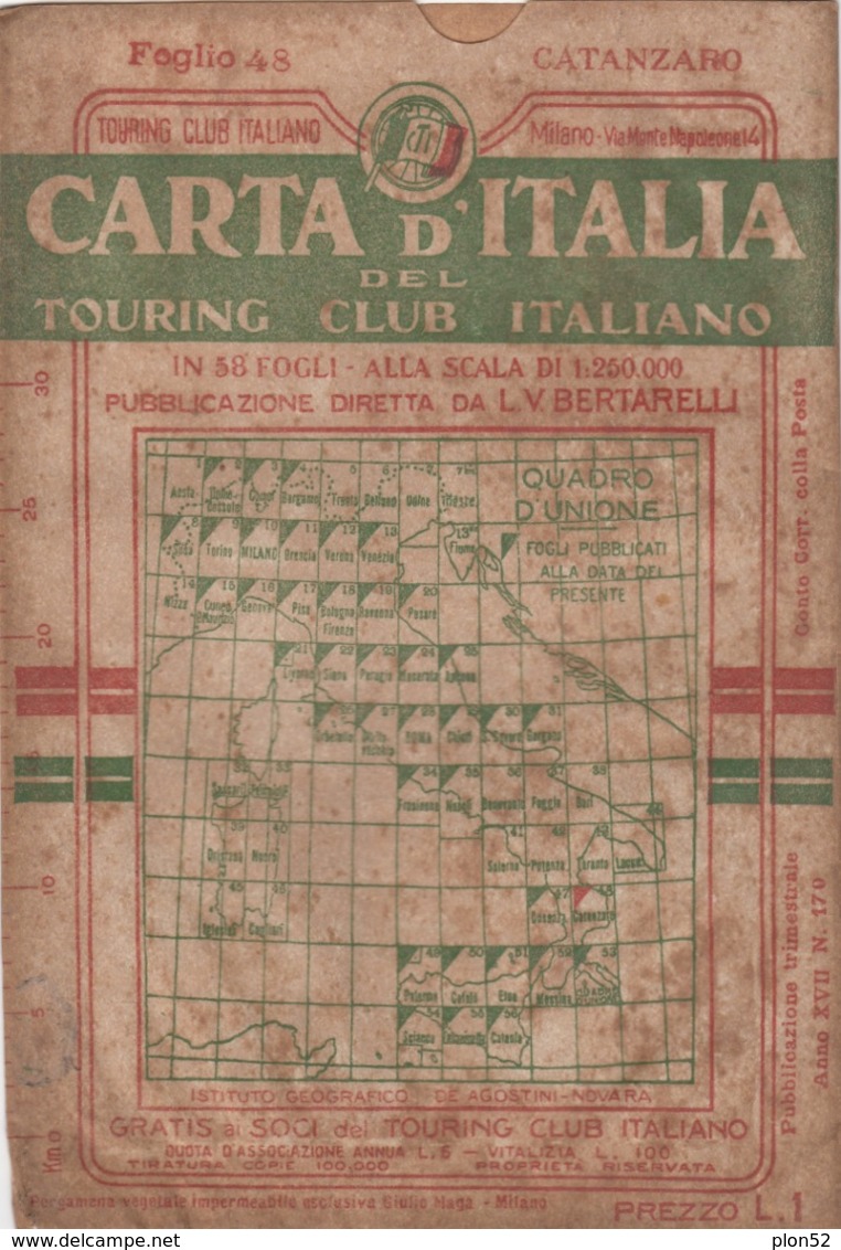 12657-T.C.I-CATANZARO-SCALA 1:250.000-1938 - Mapas Geográficas