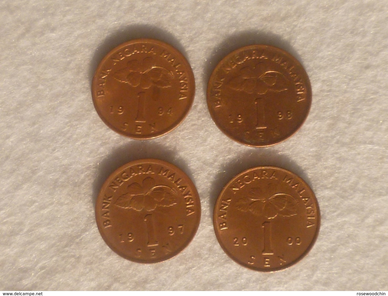 Lot Of 4 Pcs. Malaysia 1 Cent Drum Coin 1994, 1997, 1998 & 2000 (SC-93) - Other & Unclassified