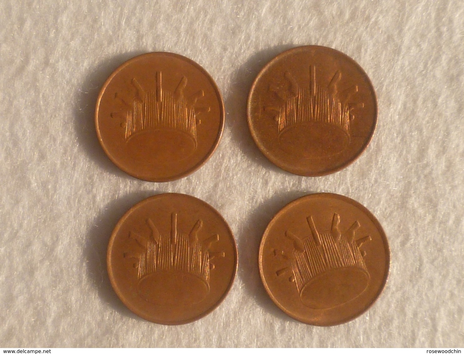 Lot Of 4 Pcs. Malaysia 1 Cent Drum Coin 1994, 1997, 1998 & 2000 (SC-93) - Other & Unclassified