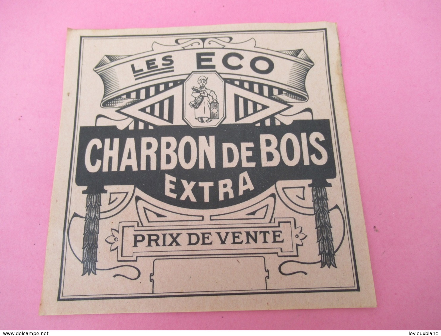 Etiquette Ancienne De Produit/ Charbon De Bois Extra/ Les Eco/Prix De Vente   /Vers 1930-1950    ETIQ176 - Altri & Non Classificati