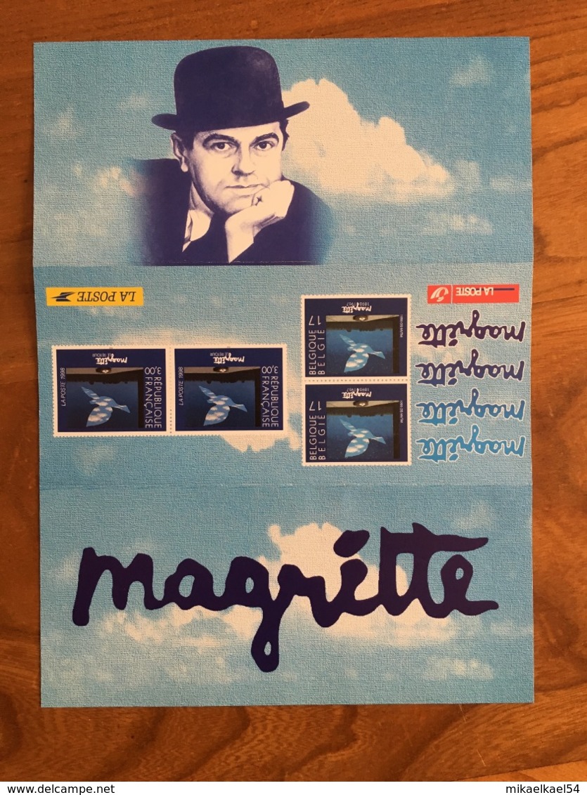 Pochette Philatélique D'émission Commune FRANCE-BELGIQUE MAGRITTE - 1998 - Neuf - Blocs Souvenir