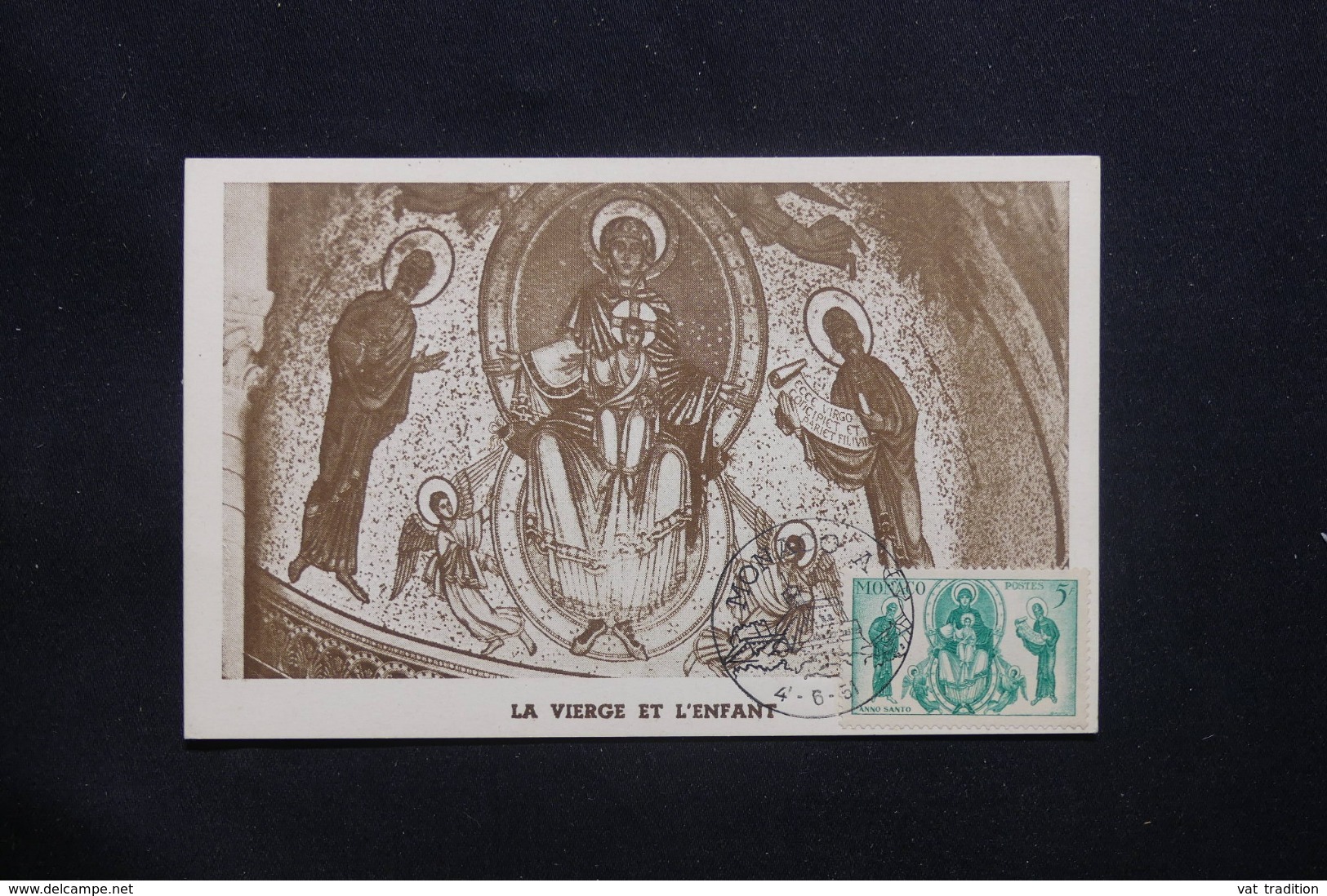 MONACO - Carte Maximum 1951 - La Vierge Et L 'Enfant - L 42278 - Cartes-Maximum (CM)