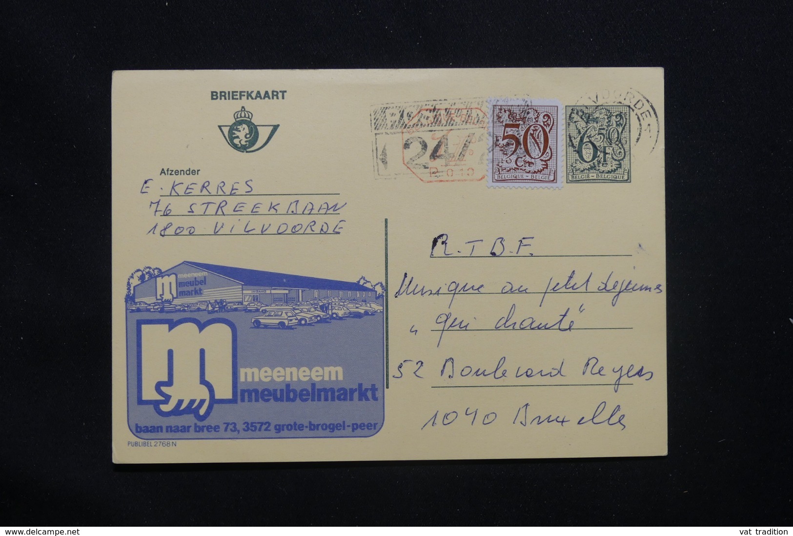 BELGIQUE - Entier Postal Publibel + Complément De Vilvoorde Pour Bruxelles En 1983 - L 42279 - Publibels