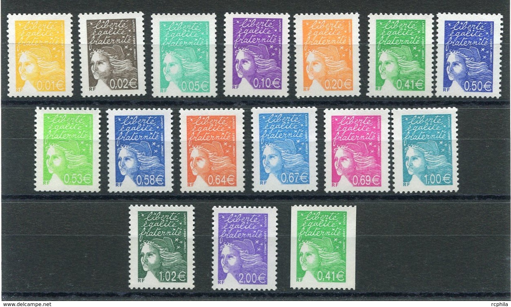 RC 13575 FRANCE 2001 LOT DE TIMBRES A LA FACIALE NEUFS ** - Unused Stamps