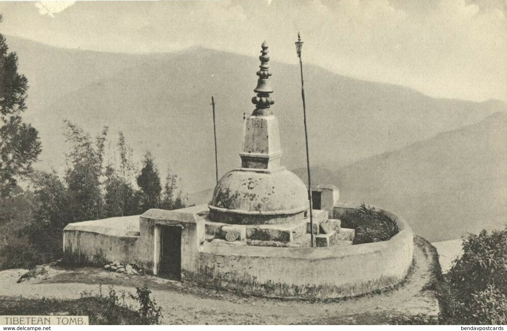 Tibet Thibet, Thibetan Tomb, Tibetan Stupa (1930s) Postcard - Tibet