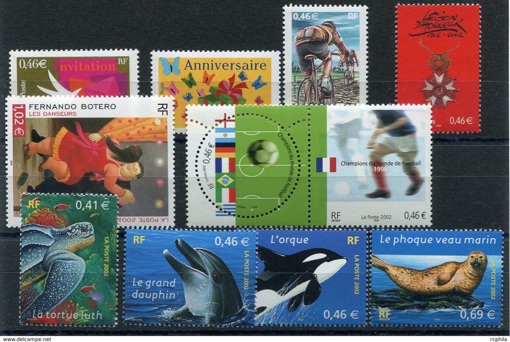 RC 13577 FRANCE 2002 LOT DE TIMBRES A LA FACIALE NEUFS ** - Neufs