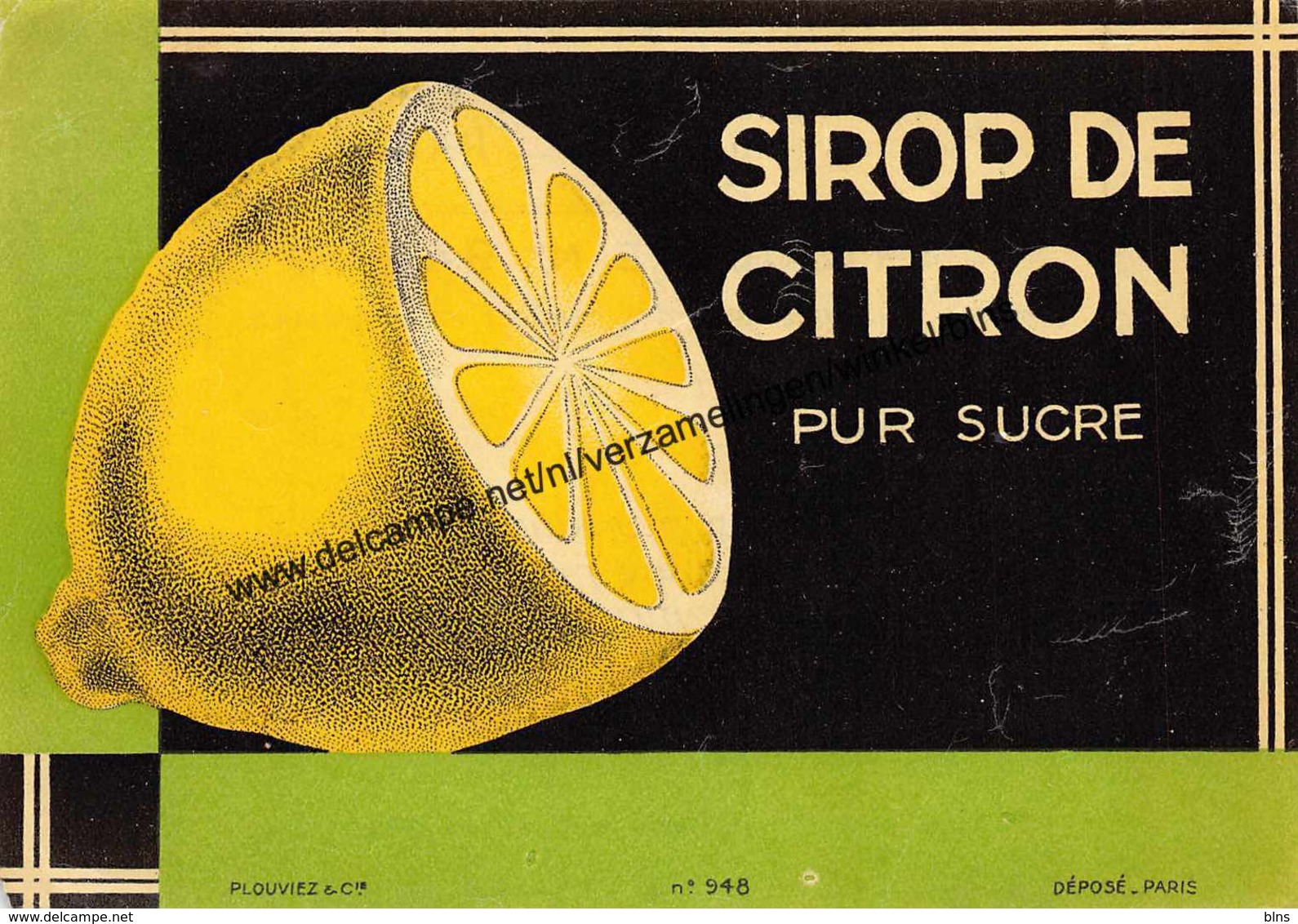 Sirop De Citron - Pur Sucre - Plouviez & Cie - 13x9cm - Autres & Non Classés