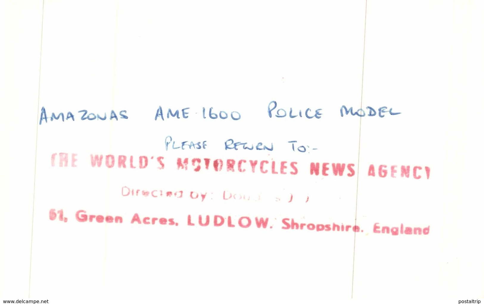 AMAZONAS 13*8cm+-  Motards Moto MOTOCROSS MOTORCYCLE  Doug Douglas J Jackson Archive Of Motorcycles - Coches