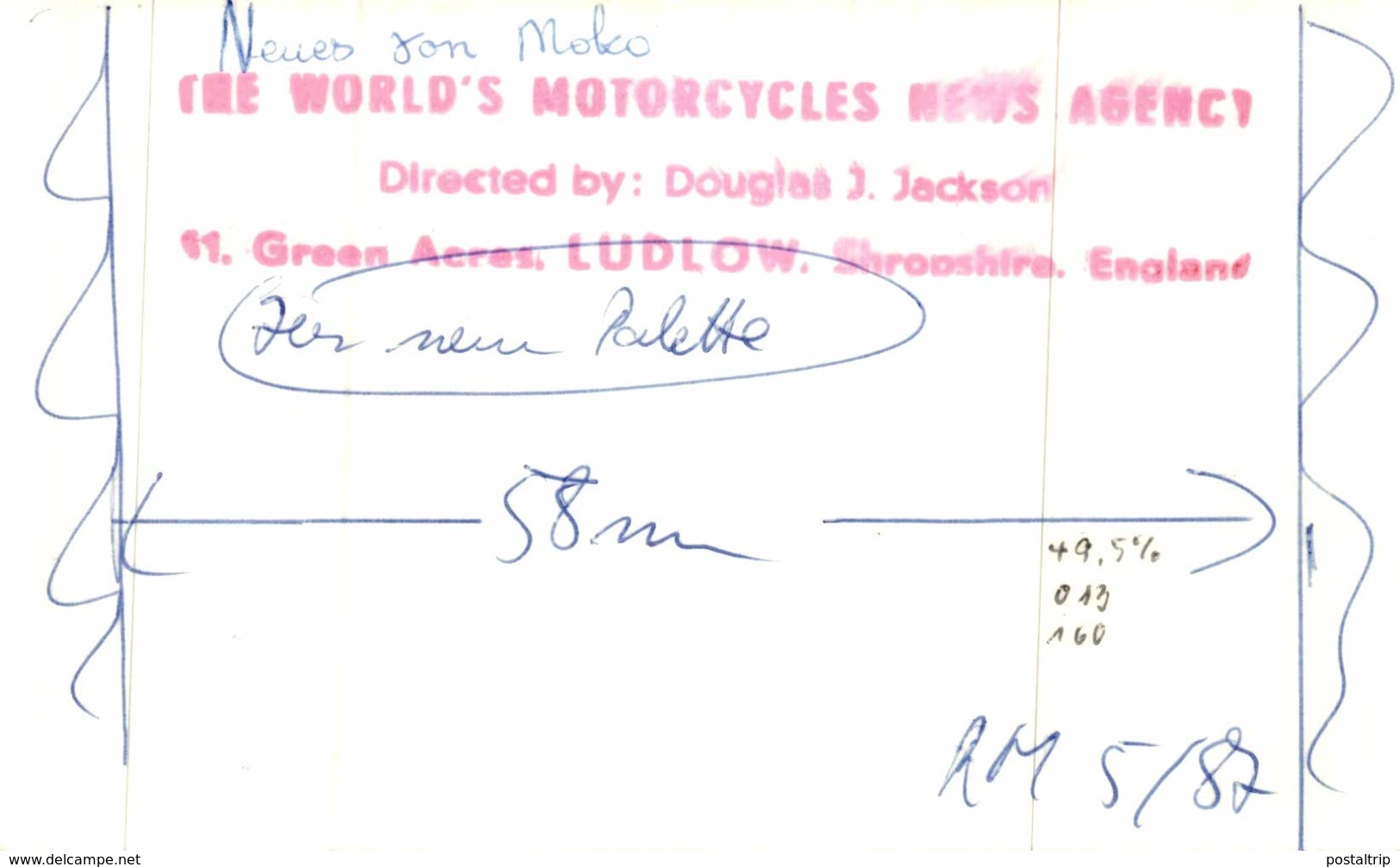 HOBEST 13*8cm+-  Motards Moto MOTOCROSS MOTORCYCLE  Doug Douglas J Jackson Archive Of Motorcycles - Coches