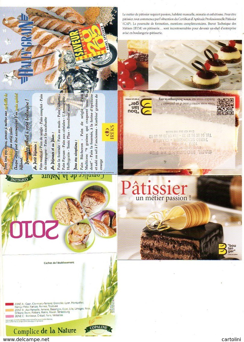 Calendrier De Poche 4 Stuks/pcs  Taschenkalender Pocket  Calendar Kalender   Oa Pain Brood  Boulangerie Patisserie - Klein Formaat: 2001-...
